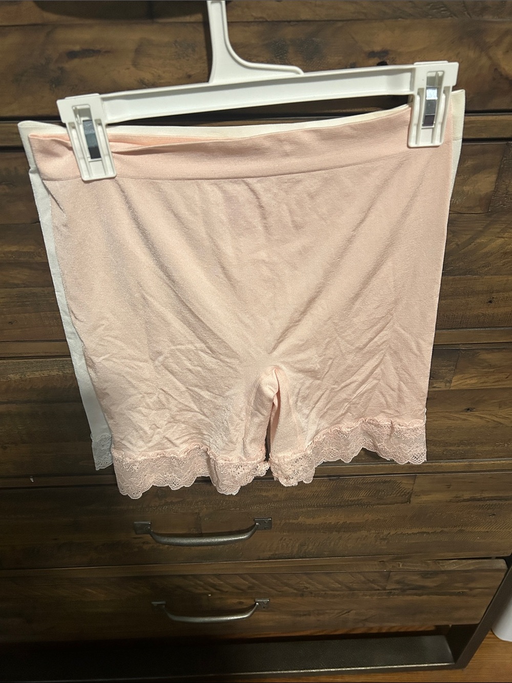 Breezies White & Pink Longline slip shorts. Under dresses and skirts. Set of 2 - Picture 2 of 8
